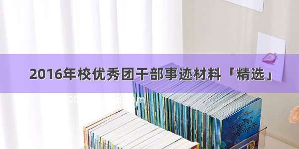 2016年校优秀团干部事迹材料「精选」