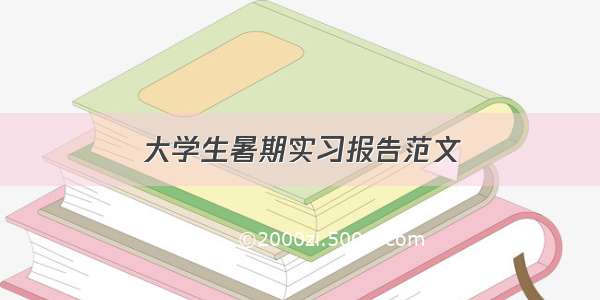 大学生暑期实习报告范文