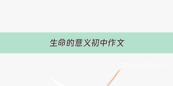 生命的意义初中作文