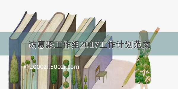 访惠聚工作组2017工作计划范文