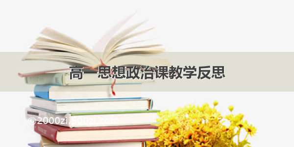 高一思想政治课教学反思