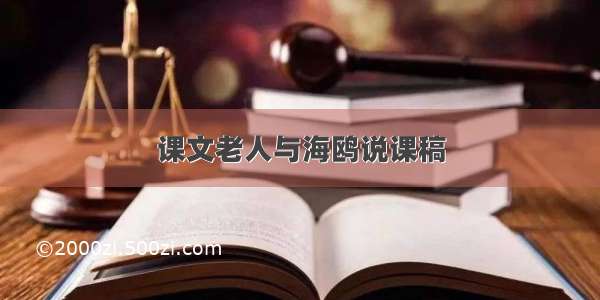 课文老人与海鸥说课稿