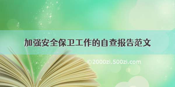 加强安全保卫工作的自查报告范文