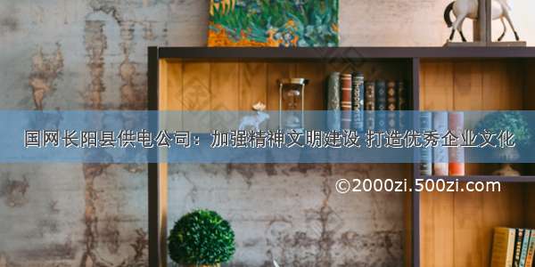 国网长阳县供电公司：加强精神文明建设 打造优秀企业文化