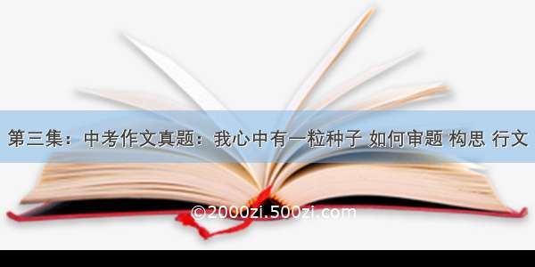 第三集：中考作文真题：我心中有一粒种子 如何审题 构思 行文