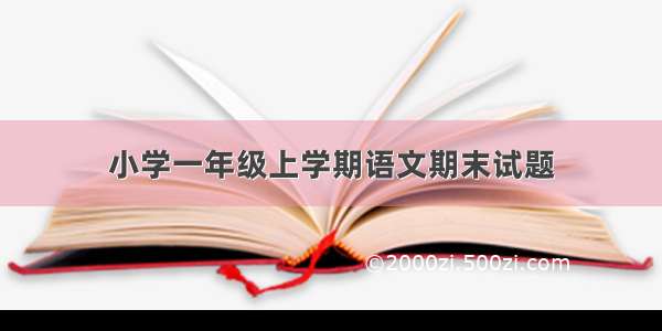 小学一年级上学期语文期末试题