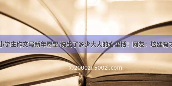 小学生作文写新年愿望 说出了多少大人的心里话！网友：这娃有才