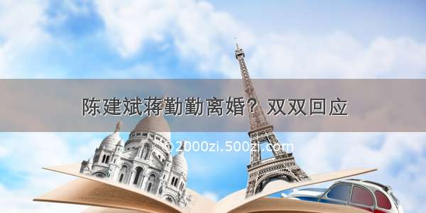 陈建斌蒋勤勤离婚？双双回应