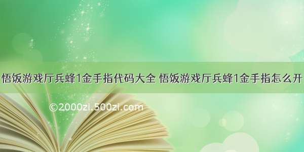 悟饭游戏厅兵蜂1金手指代码大全 悟饭游戏厅兵蜂1金手指怎么开