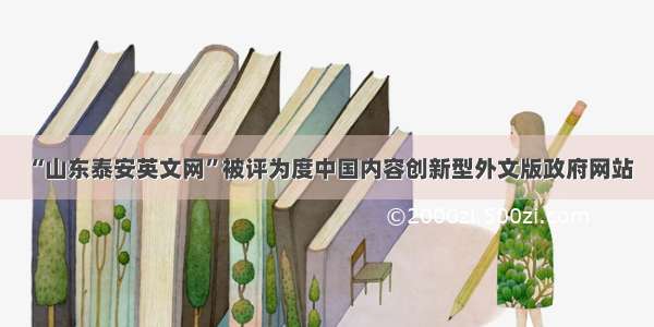 “山东泰安英文网”被评为度中国内容创新型外文版政府网站