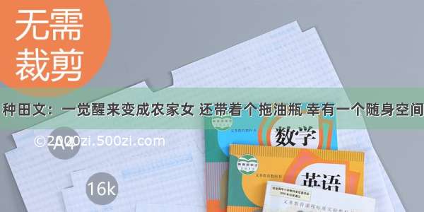 种田文：一觉醒来变成农家女 还带着个拖油瓶 幸有一个随身空间