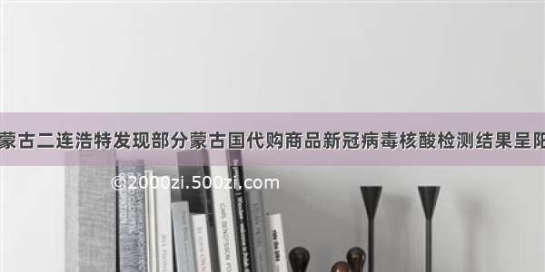 内蒙古二连浩特发现部分蒙古国代购商品新冠病毒核酸检测结果呈阳性