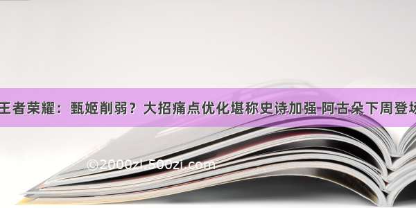 王者荣耀：甄姬削弱？大招痛点优化堪称史诗加强 阿古朵下周登场