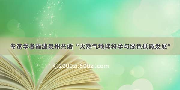 专家学者福建泉州共话“天然气地球科学与绿色低碳发展”