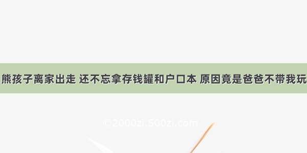 熊孩子离家出走 还不忘拿存钱罐和户口本 原因竟是爸爸不带我玩