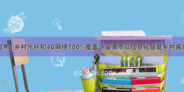 权威发布 | 乡村光纤和4G网络100%覆盖！淄博市以信息化赋能乡村振兴发展