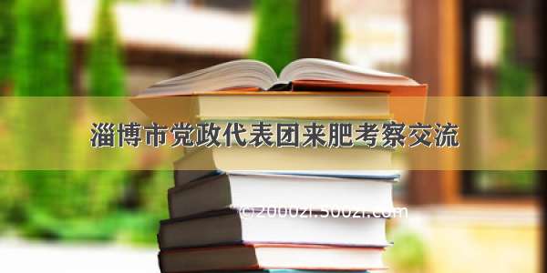 淄博市党政代表团来肥考察交流