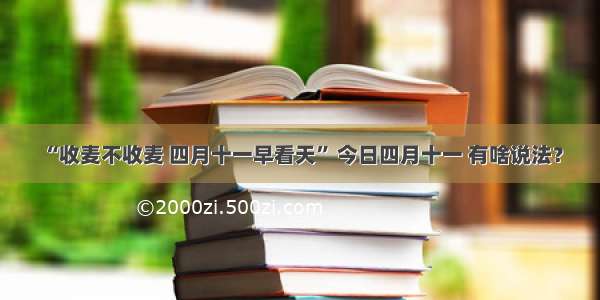 “收麦不收麦 四月十一早看天” 今日四月十一 有啥说法？