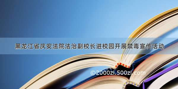 黑龙江省庆安法院法治副校长进校园开展禁毒宣传活动