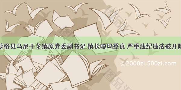 正风肃纪丨德格县马尼干戈镇原党委副书记 镇长嘎玛登真 严重违纪违法被开除党籍和公职