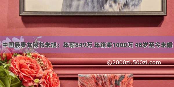 中国最贵女秘书朱旭：年薪849万 年终奖1000万 48岁至今未婚