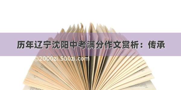 历年辽宁沈阳中考满分作文赏析：传承