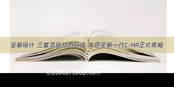 全新设计 三套混合动力可选 丰田全新一代C-HR正式亮相