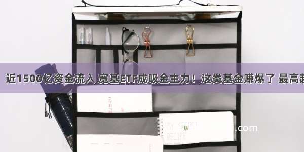 抄底！近1500亿资金流入 宽基ETF成吸金主力！这类基金赚爆了 最高超90%