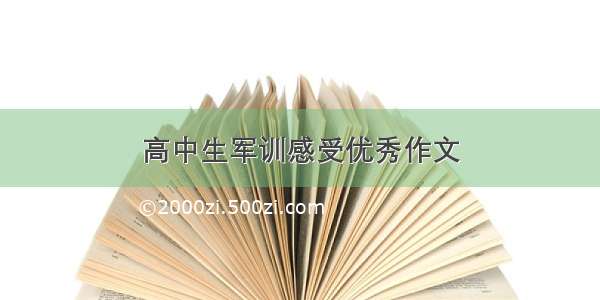 高中生军训感受优秀作文