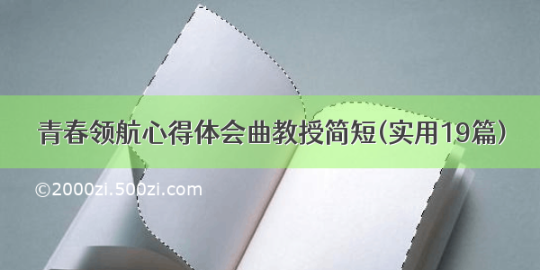 青春领航心得体会曲教授简短(实用19篇)