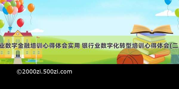 产业数字金融培训心得体会实用 银行业数字化转型培训心得体会(二篇)