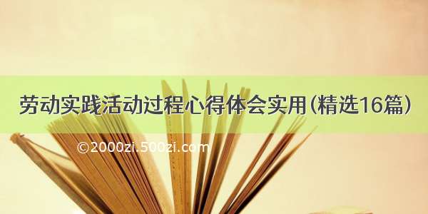 劳动实践活动过程心得体会实用(精选16篇)