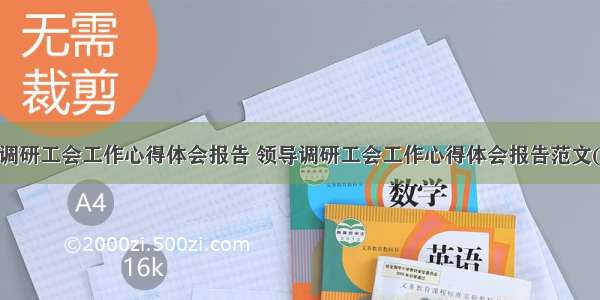 领导调研工会工作心得体会报告 领导调研工会工作心得体会报告范文(3篇)