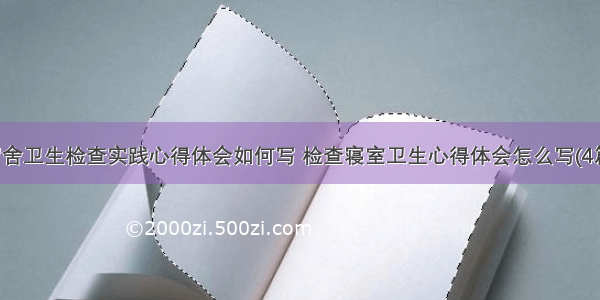 宿舍卫生检查实践心得体会如何写 检查寝室卫生心得体会怎么写(4篇)