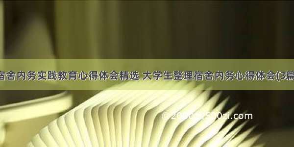 宿舍内务实践教育心得体会精选 大学生整理宿舍内务心得体会(3篇)