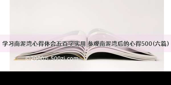 学习南泥湾心得体会五百字实用 参观南泥湾后的心得500(六篇)