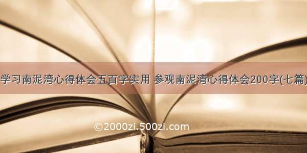 学习南泥湾心得体会五百字实用 参观南泥湾心得体会200字(七篇)