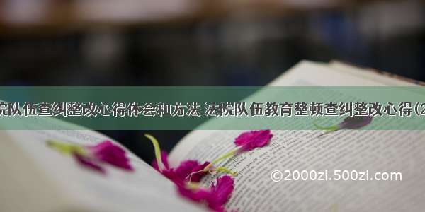 法院队伍查纠整改心得体会和方法 法院队伍教育整顿查纠整改心得(2篇)