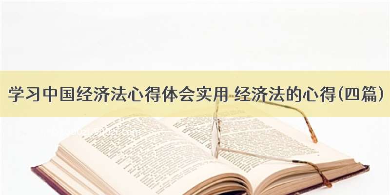学习中国经济法心得体会实用 经济法的心得(四篇)