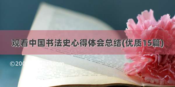观看中国书法史心得体会总结(优质15篇)