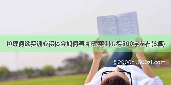 护理问诊实训心得体会如何写 护理实训心得500字左右(6篇)