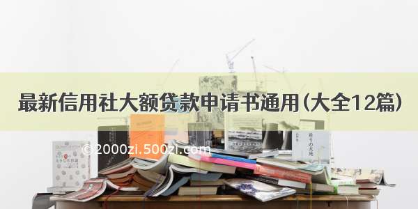 最新信用社大额贷款申请书通用(大全12篇)