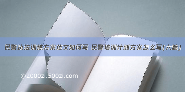 民警执法训练方案范文如何写 民警培训计划方案怎么写(六篇)