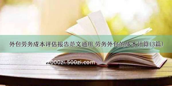 外包劳务成本评估报告范文通用 劳务外包的成本计算(3篇)