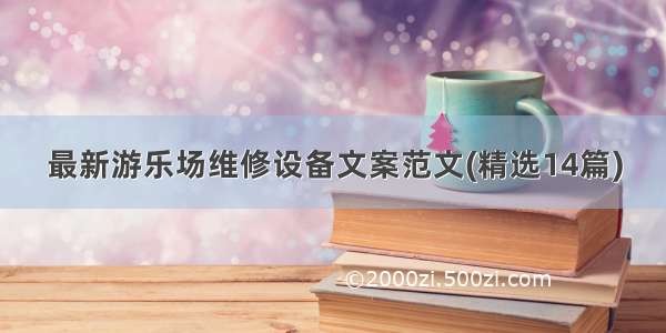 最新游乐场维修设备文案范文(精选14篇)