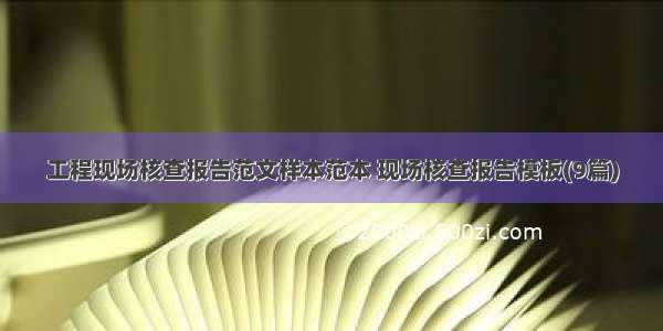 工程现场核查报告范文样本范本 现场核查报告模板(9篇)