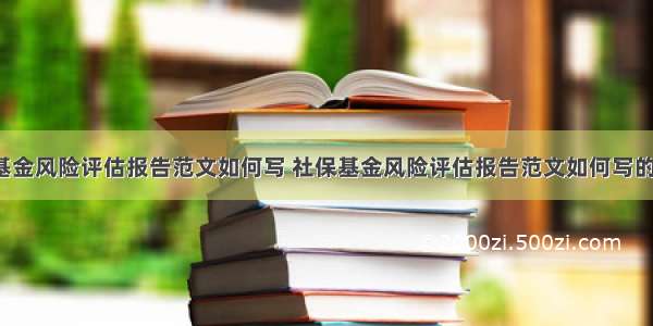 社保基金风险评估报告范文如何写 社保基金风险评估报告范文如何写的(7篇)