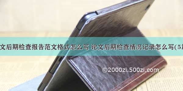 论文后期检查报告范文格式怎么写 论文后期检查情况记录怎么写(5篇)