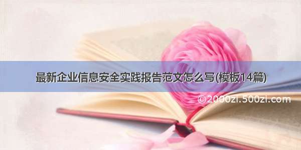 最新企业信息安全实践报告范文怎么写(模板14篇)