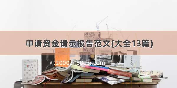 申请资金请示报告范文(大全13篇)